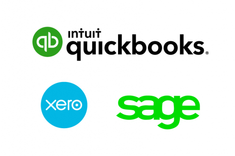 quickbooks xero sage logos showing accounting integrations with shopVOX.